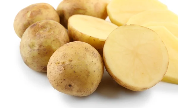 Young potatoes isolated on white — Stock Photo, Image