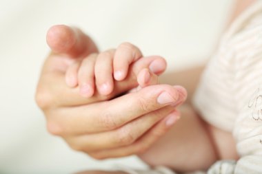 Yetişkin ve bebek eller, portre