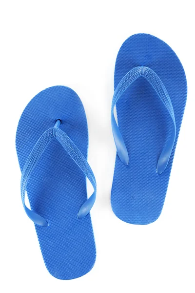 Blauwe strand schoenen geïsoleerd op wit — Stockfoto