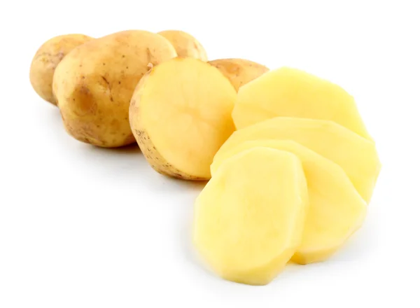 Patate giovani isolate su bianco — Foto Stock