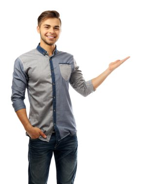 beyaz izole yakışıklı genç