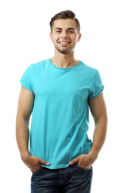 beyaz izole yakışıklı genç
