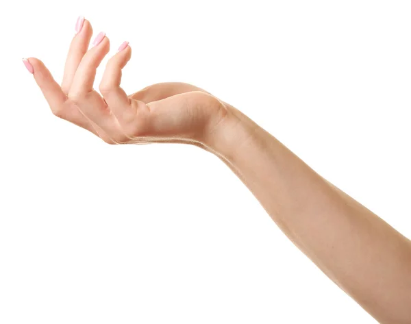 Θηλυκό χέρι απομονωμένο σε λευκό — Φωτογραφία Αρχείου