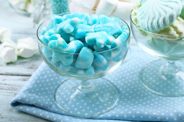 Sweet candies in glassware — Stock Photo, Image