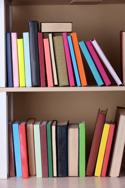 Books on wooden shelf. — Stock Photo, Image