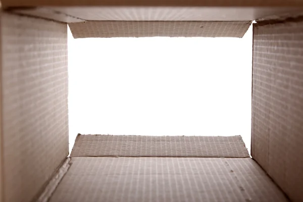 Cardboard box inside view — Stock Photo, Image