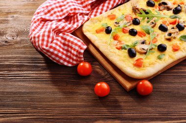 lezzetli ev yapımı pizza üzerinde tablo yakın çekim