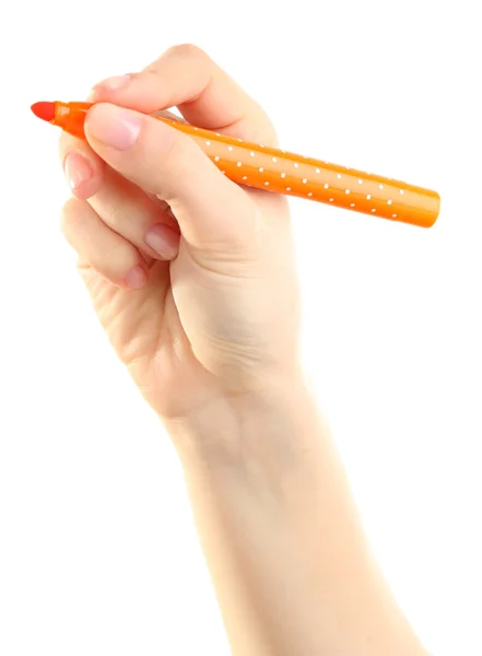 Female hand with felt-tip pen — Stock Photo, Image