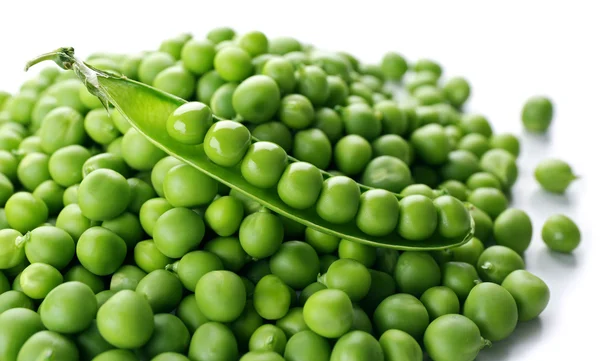 Heap of fresh green peas close up — Stock Photo, Image