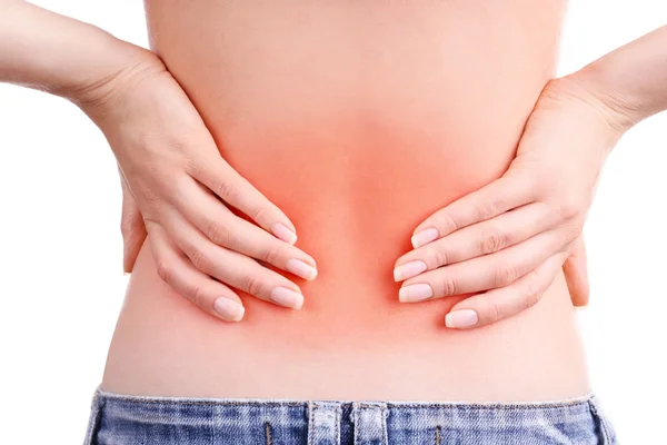 Young girl with back pain — Stock Photo, Image