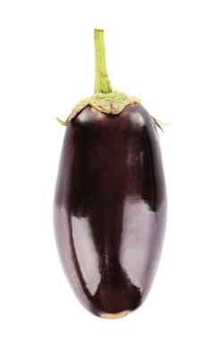 taze patlıcan üzerinde beyaz izole