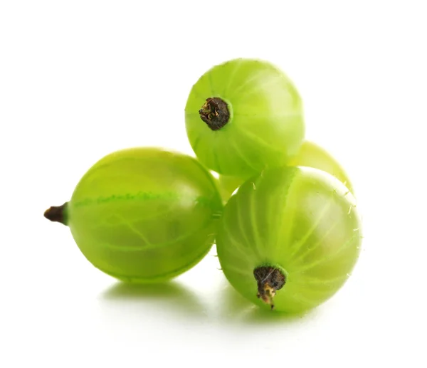 Green gooseberry isolated on white — Stock Photo, Image