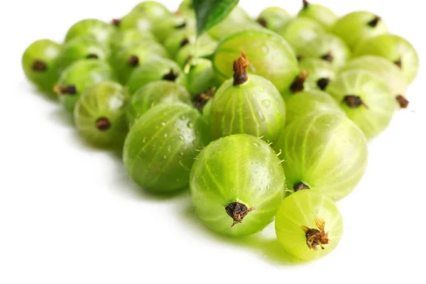 Green gooseberry isolated on white — Stock Photo, Image