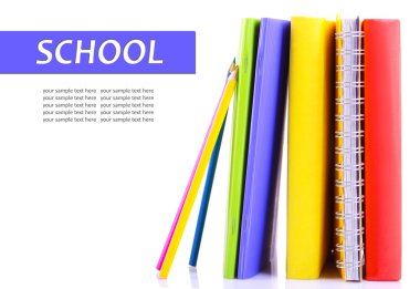 okul malzemeleri beyaza izole edilmiş