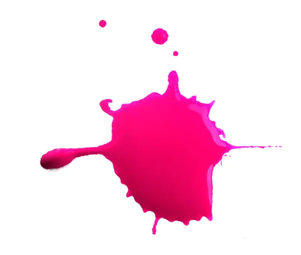 Pink splashes of paint isolated on white — Stock Photo, Image