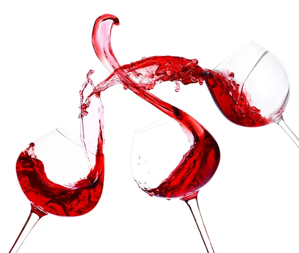 Wine splashes isolated on white — Stock Photo, Image