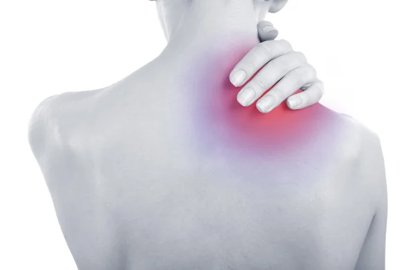 Young girl with shoulder pain — Stock Photo, Image