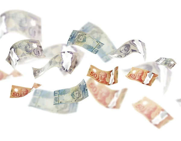 Canadian dollars, isolated on white — Stock Photo, Image