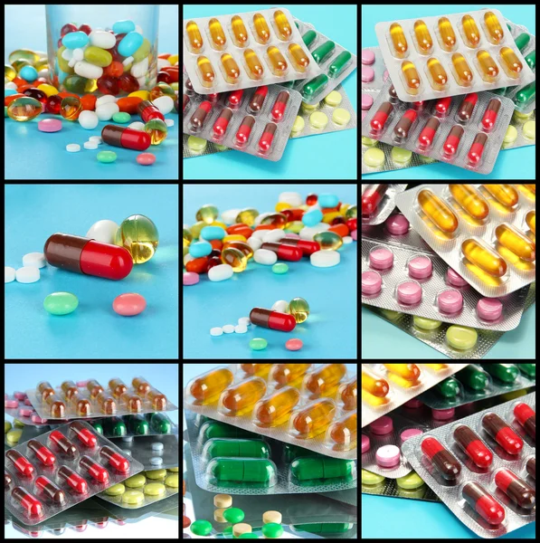 Collage of pills — Stock Photo, Image