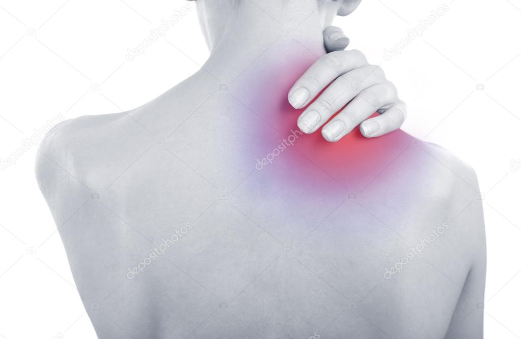 Young girl with shoulder pain