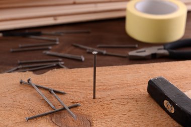 çalışma alanı inşaat araçları ile yakın çekim