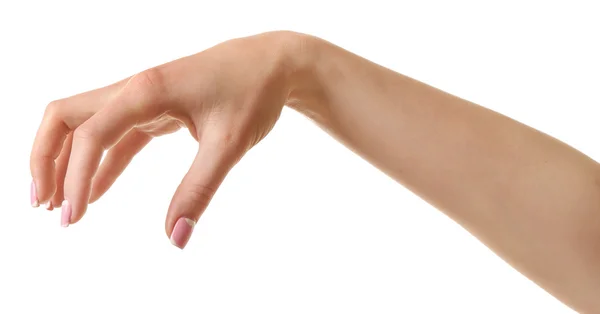 มือผู้หญิงถูกแยกจากสีขาว — ภาพถ่ายสต็อก