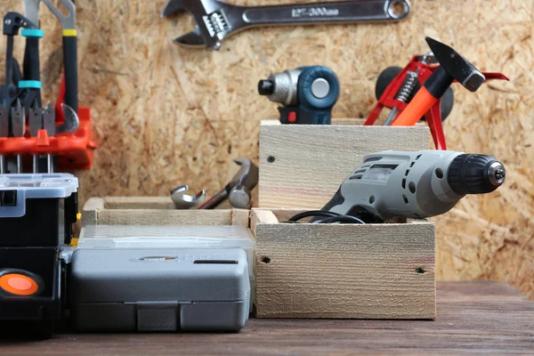 Set of tools in workshop — Stock Photo, Image