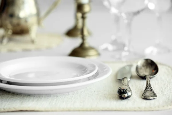 Piękny stół ustawienie z sreber starodawny — Zdjęcie stockowe