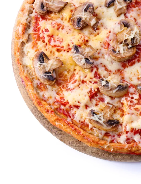 Gustosa pizza con verdure isolate su bianco — Foto Stock