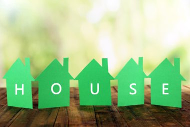 Parlak arka plan kağıt evler