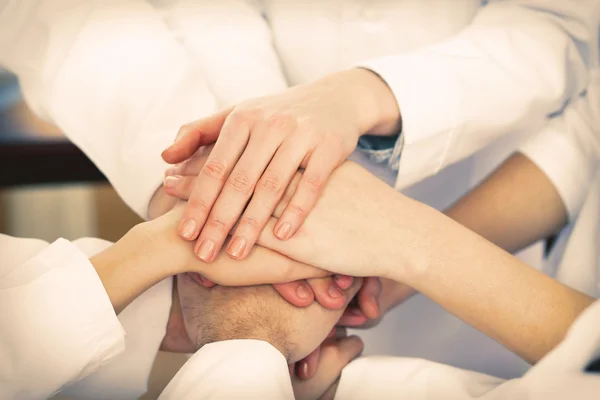 United hands of business team close-up — Stock Photo, Image