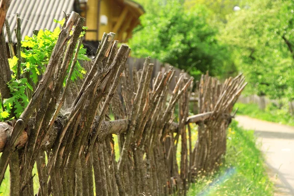 Fence of wooden sticks — Stock Photo, Image