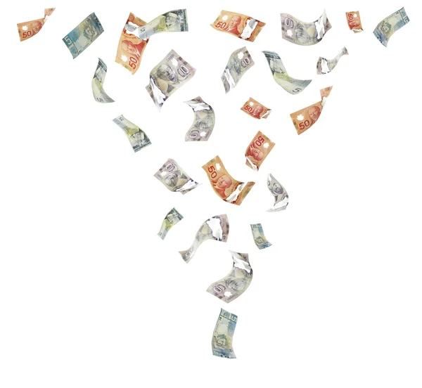 Δολάρια Καναδά, που απομονώνονται σε λευκό — Φωτογραφία Αρχείου