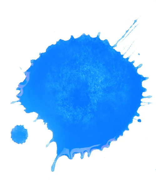 Blue splashes of paint isolated on white — Stock Photo, Image