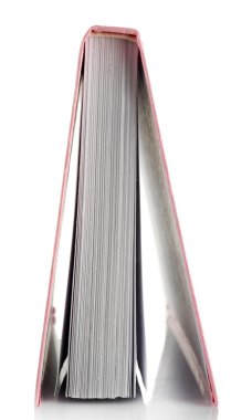 pembe kitap üzerinde beyaz izole