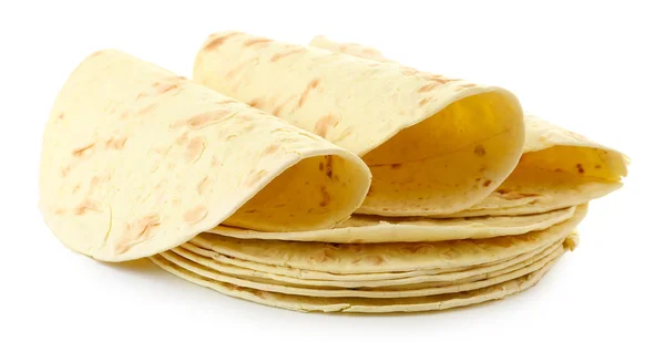 Tortillas de harina aisladas en blanco —  Fotos de Stock