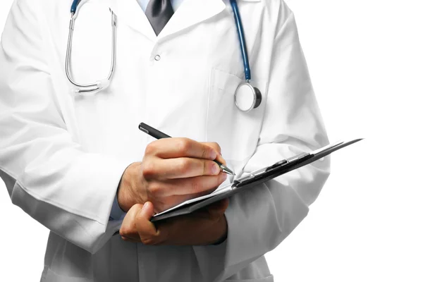 Αρσενικό γιατρός με φάκελο από κοντά — Φωτογραφία Αρχείου
