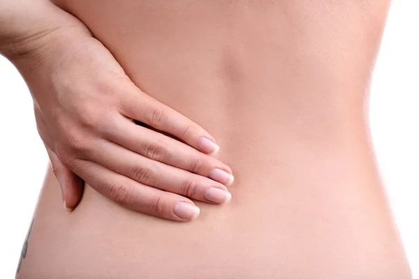 Young girl with back pain close up — Stock Photo, Image