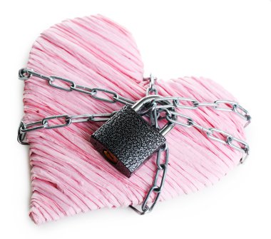 Kalp şekli ile metal zincir