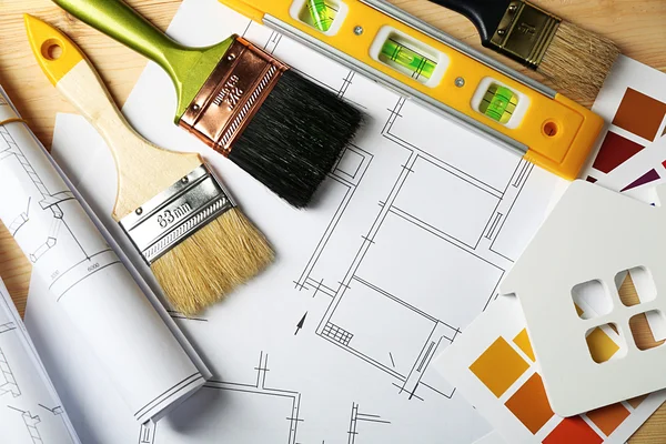 Bouw instrumenten, plan — Stockfoto