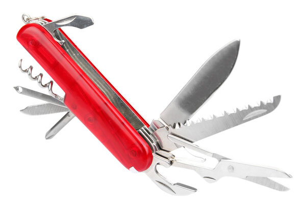 Многофункциональный нож, изолированный на белом
