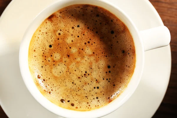 Cup of fresh coffee, closeup — Stock Photo, Image