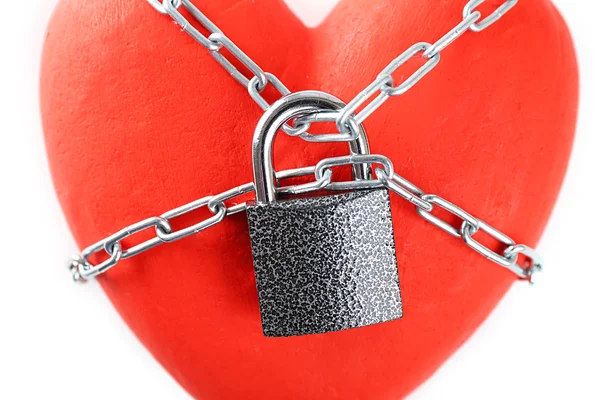 Heart shape with metal chain — Stock Photo, Image