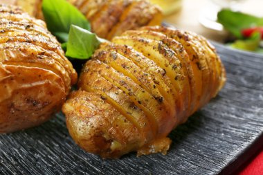 Plaka, closeup fırında patates