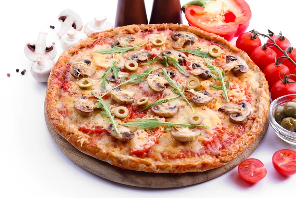 Tasty pizza with vegetables — Stock Photo, Image