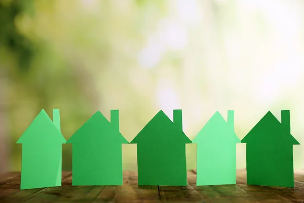 Papíru zelené domy — Stock fotografie