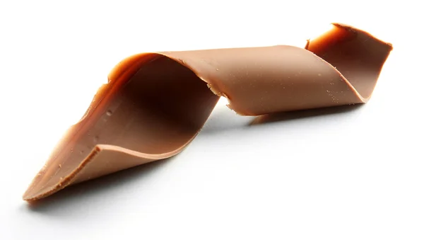 Čokoládové curl izolovaných na bílém — Stock fotografie