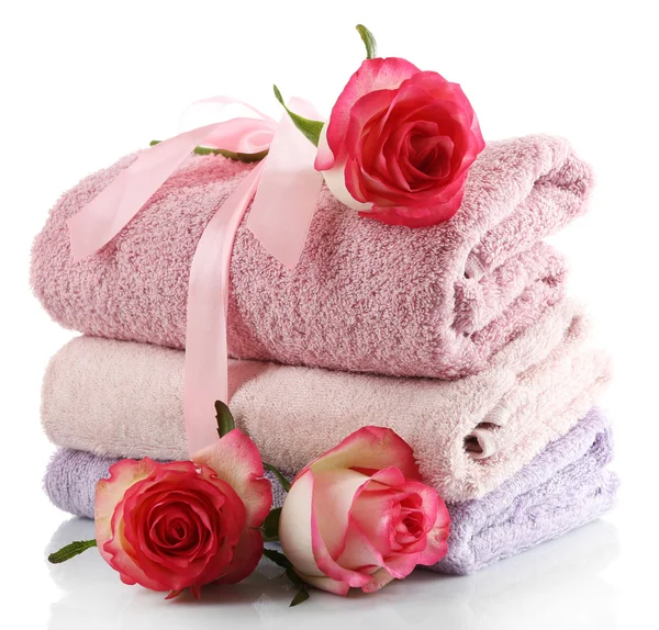 Stack of colorful towels — Stock Photo, Image