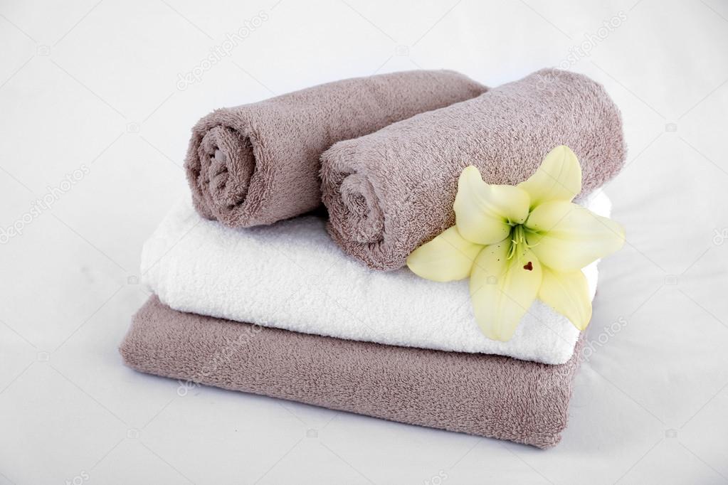 Freshly laundered fluffy towels