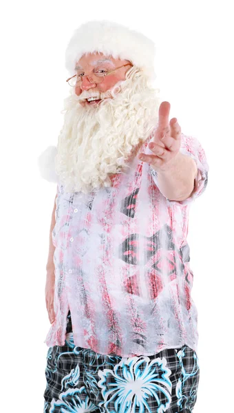 Santa claus rusten op vakantie, geïsoleerd op wit — Stockfoto